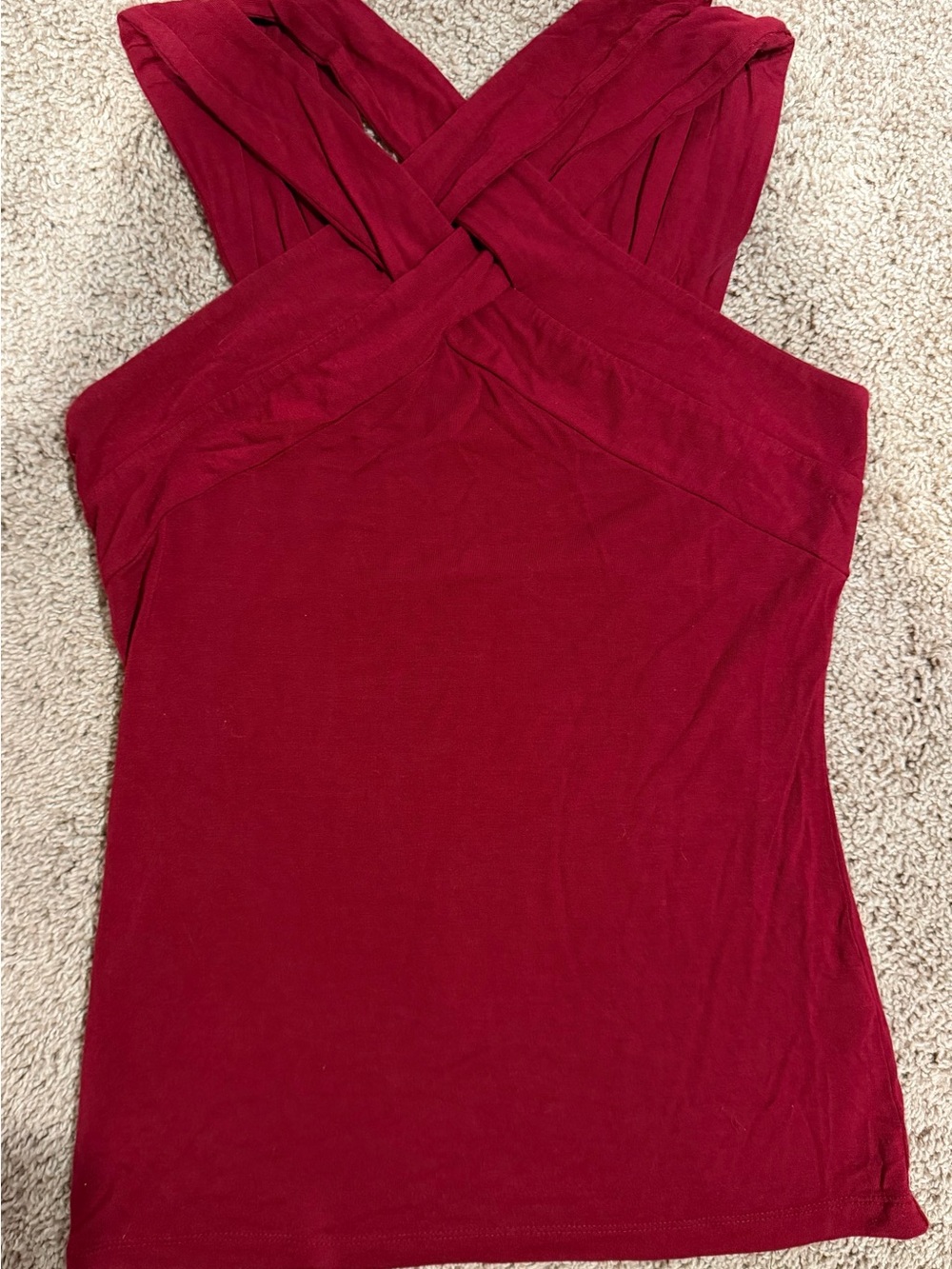 The Limited Burgundy Red Crisscross Strap Y2K Tank Top, Women’s Size XS